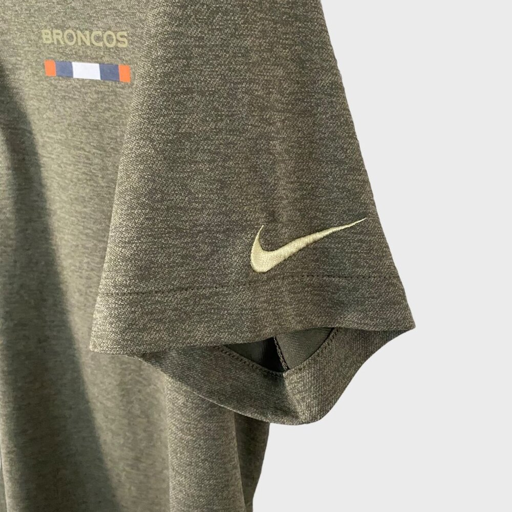 NFL Nike Denver Broncos Salute To Service Sideline Polo Shirt Olive Men's Large - Picture 8 of 14